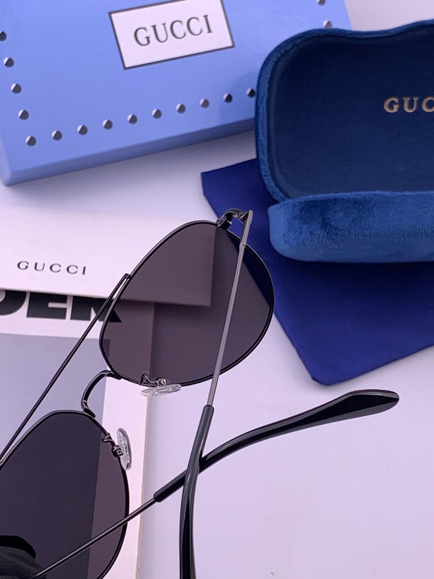 GUCCI 26S AVIATOR FRAME IN METAL 424703