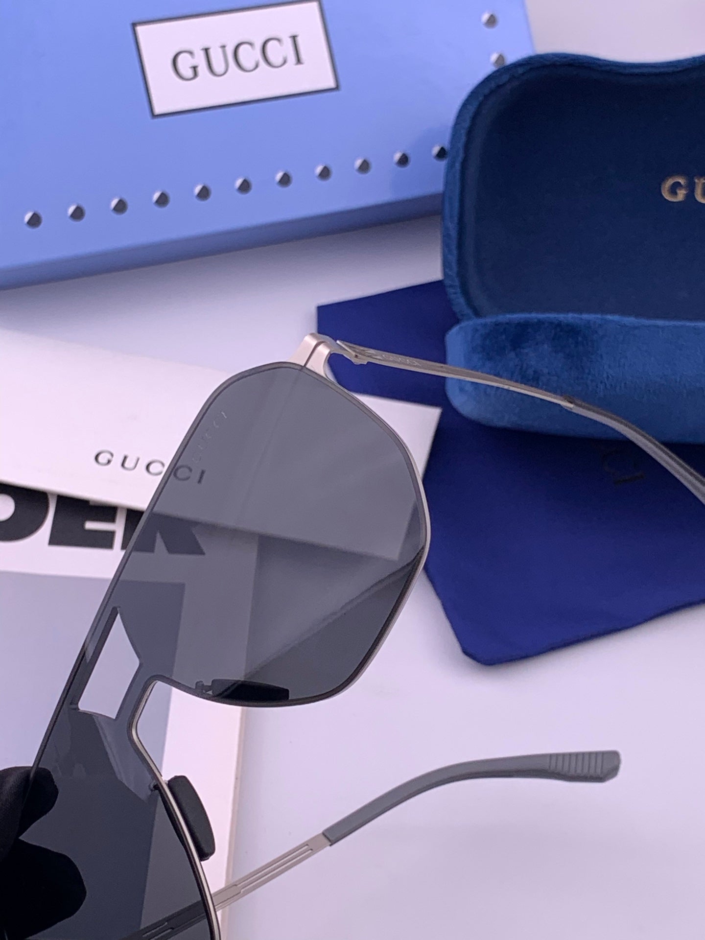 GUCCI 26S AVIATOR FRAME IN METAL 426432