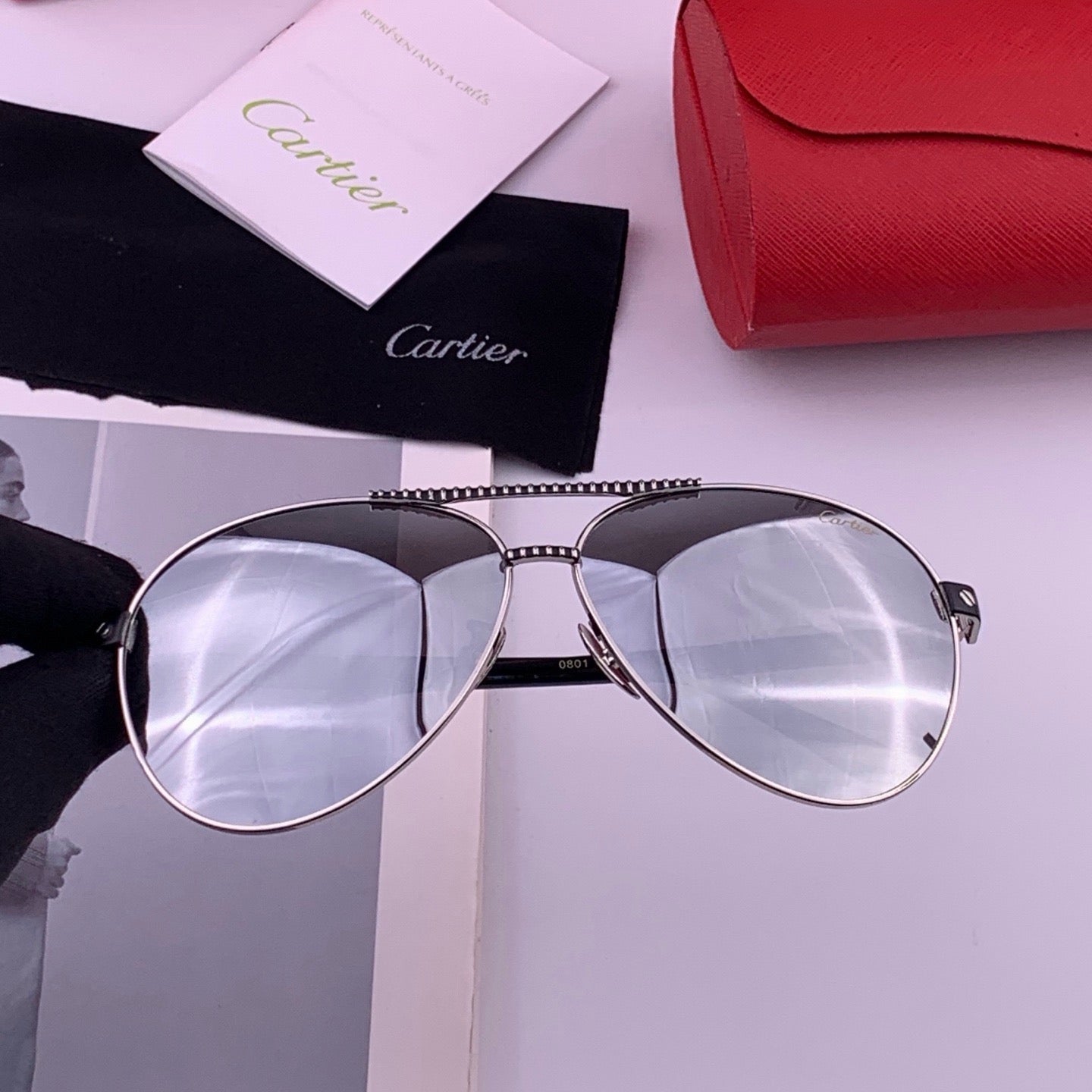 CARTIER 26S AVIATOR FRAME IN METAL 432760