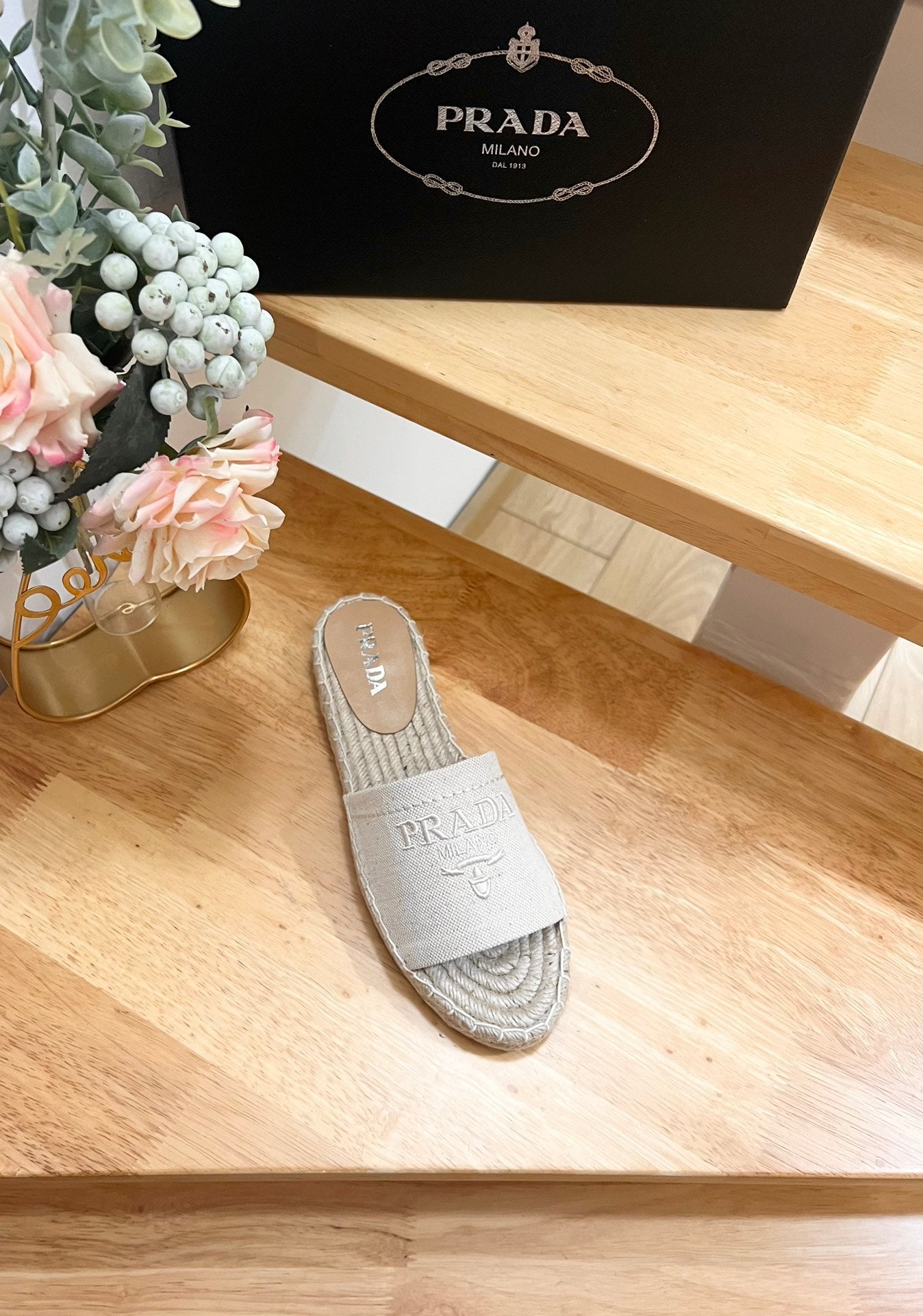 PRA CROCHET SLIPPERS CREAMY WHITE LINEN FABRIC