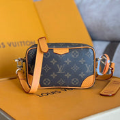 TROCADERO BAG 20 IN BROWN MIX ORANGE MONOGRAM ECLIPSE CANVAS