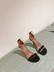 FENDI HIGH-HEELED 85 MM IN BLACK LAMBSKIN WITH GOLD HARDWARE