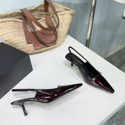 SL CARINE SLINGBACKS PUMP 60 WINE CALFSKIN