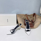 YSL 26S HIGH-HEEL SANDALS 75 MM IN WHITE LAMBSKIN AND TRANSPARENT STRAPS PVC