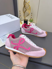 LOEWE 26S RUNNER 2.0 SNEAKERS IN PINK SUEDE AND MESH FABRIC