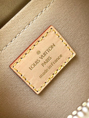SPEEDY BANDOULIÈRE 20 IN WHITE MONOGRAM JACQUARD AND BEIGE CALFSKIN TRIM