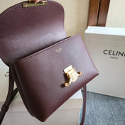 CELINE 25S NINO BAG 20MM IN SYRAH RED GRAINED CALFSKIN GOLD HARDWARE