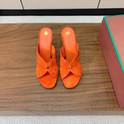 HIGH HEELS 85 MM IN ORANGE SUEDE