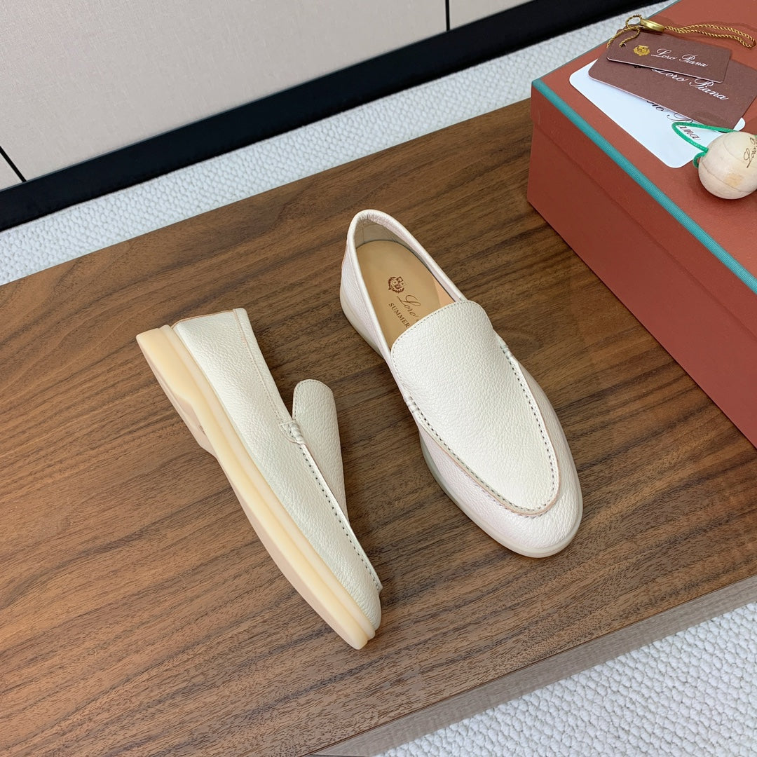 LP LOAFERS 25S IN CREAM WHITE LAMBSKIN