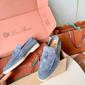Loro Piana Cerulean Suede Summer Charms Walk Loafers