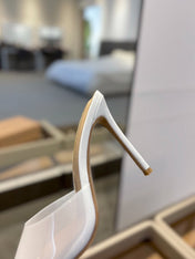 GIANVITO ROSSI 26S HEELED SANDALS 105 MM IN WHITE CALFSKIN