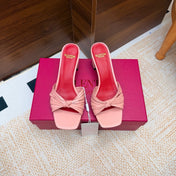 VALENTINO 26S BLOCK-HEEL SANDALS 65 MM IN LIGHT PINK CALFSKIN