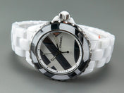 J12 38mm Automatic Limited Untitled H5582 White Ceramic Black White Dial