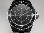 J12 Date Automatic Black Ceramic White Numerals Black Dial Black Steel Hands