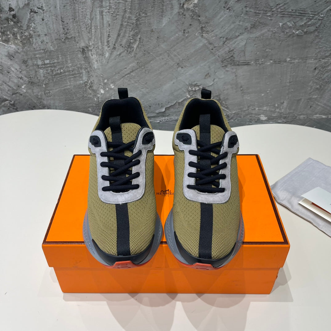 HEROS SNEAKERS OLIVE GOATSKIN