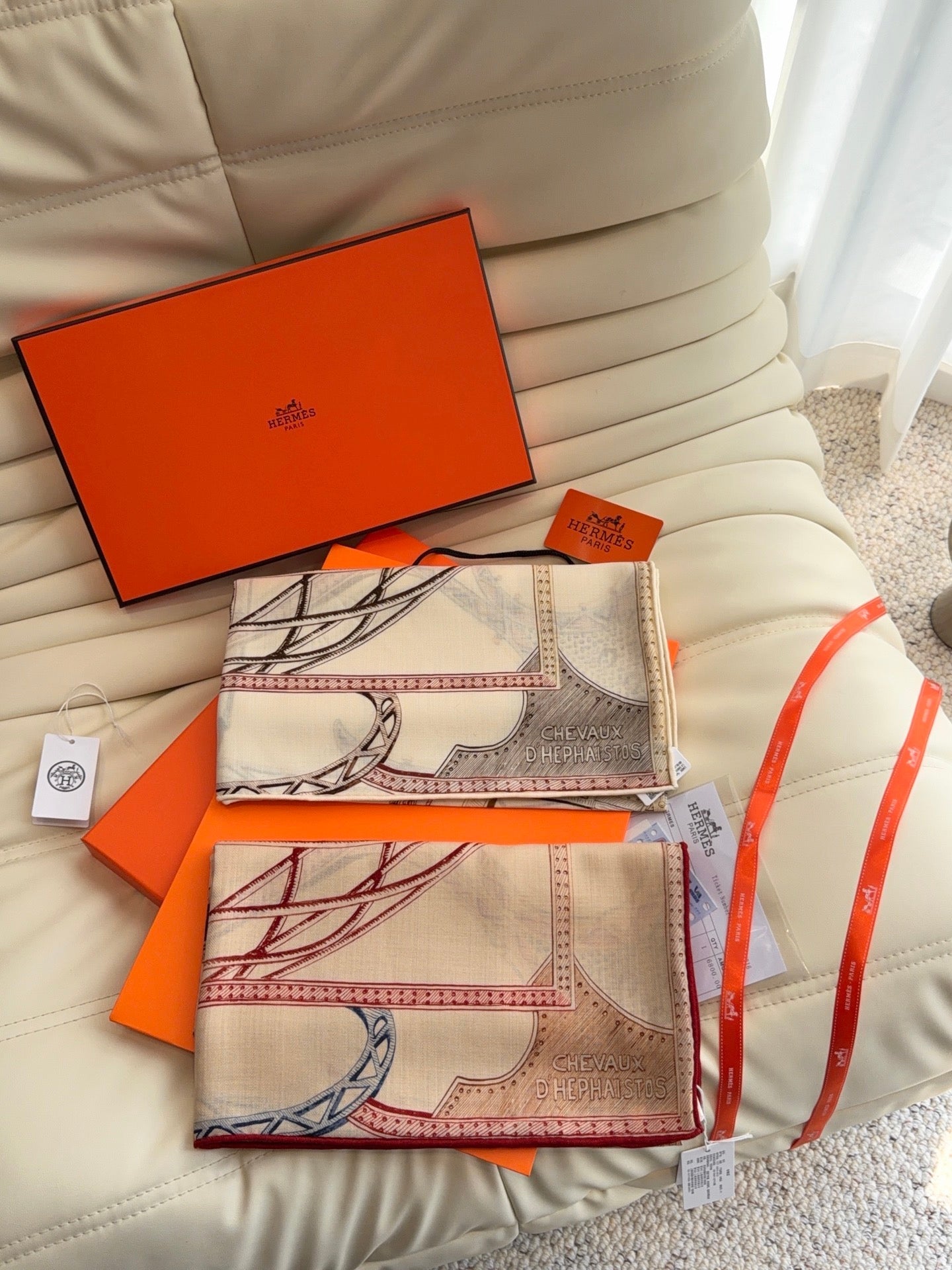 HERMES 26S SCARF 140 IN SILK AND CASHMERE 498305