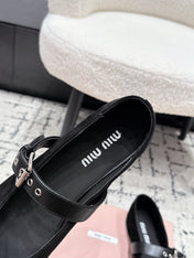 MIUMIU 26S BALLET FLATS IN BLACK SUEDE