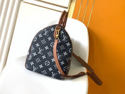 LV 25S SPEEDY BANDOULIÈRE BAG 40 IN CHARCOAL BLUE CALFSKIN GOLD HARDWARE
