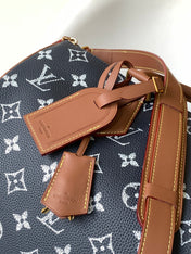 LV 25S SPEEDY BANDOULIÈRE BAG 40 IN CHARCOAL BLUE CALFSKIN GOLD HARDWARE