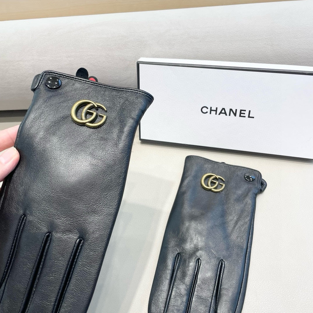 DOUBLE G GLOVES IN BLACK LAMBSKIN 370906