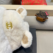 BEANIE HAT IN WHITE LAMB FUR 426240