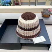 STRIPED KNITTED BUCKET HAT COLORFUL 428102