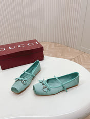 GG BALLET FLAT ARCTIC SILK