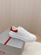 PRA RETRO SNEAKERS WHITE AND CRIMSON CALFSKIN