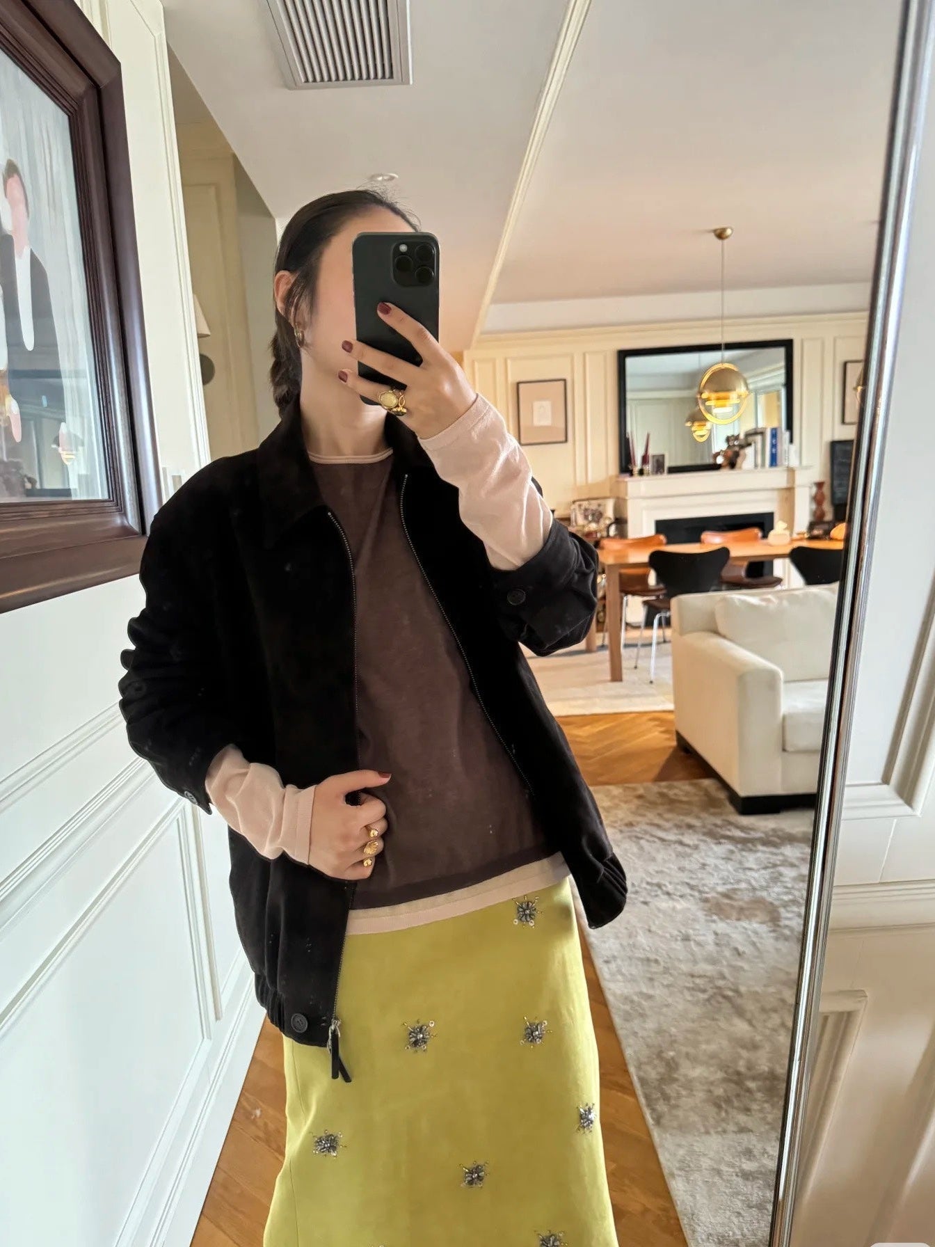 PRADA 25S SUEDE MIDI SKIRT 561