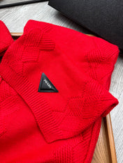 SET SCARF AND HAT IN CHERRY RED WOOL AND RABBIT FUR 397409