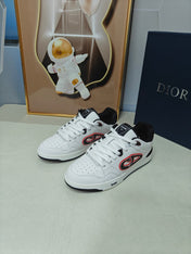DIOR 26S LOW-TOP SNEAKER IN WHITE AND BLACK CALFSKIN