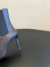 YSL 26S CHELSEA ANKLE BOOTS 100 MM IN DARK BROWN CALFSKIN