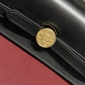 HERMES 25S MINI HERBAG 20 IN RED AND BLACK CANVAS GOLD HARDWARE