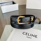 CELINE 26S BELT 25 MM IN BLACK CALFSKIN 669844