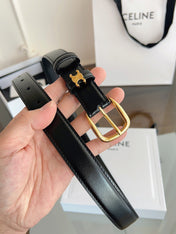 CELINE 26S BELT 25 MM IN BLACK CALFSKIN 669844