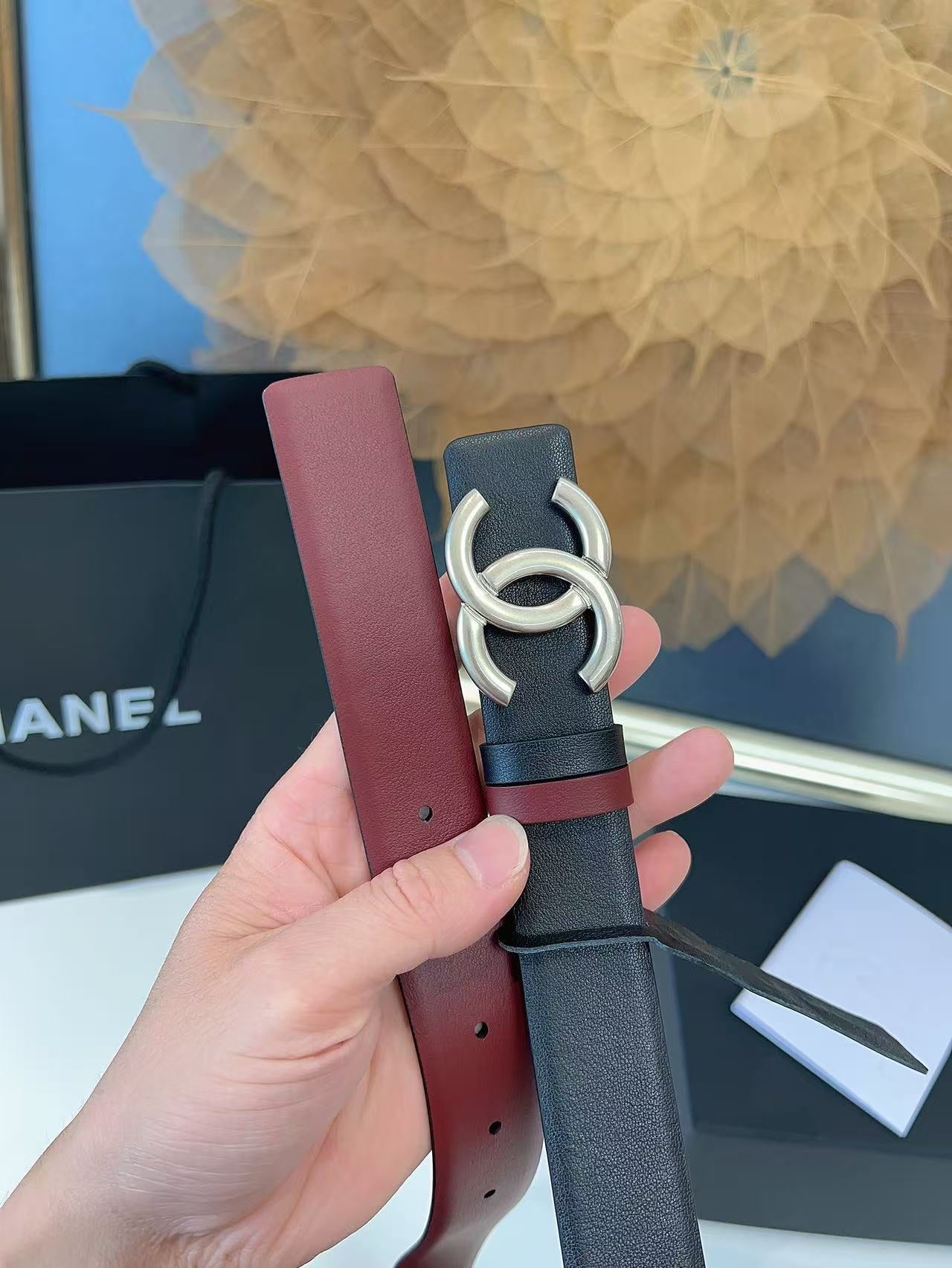 CHANEL 26S BELT 30 MM IN BLACK CALFSKIN 658696