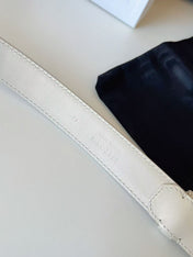 CELINE 26S BELT 25 MM IN WHITE CALFSKIN 672302