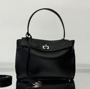 RODEO MINI BAG 22 IN BLACK SMOOTH CALFSKIN SILVER HARDWARE