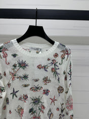 DIOR FLORAL EMBROIDERED KNITTED LONG-SLEEVE TOP 276696