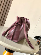 LOEWE 25S MEDIUM FLAMENCO CLUTCH BAG 23 IN DARK ROSEWOOD CALFSKIN