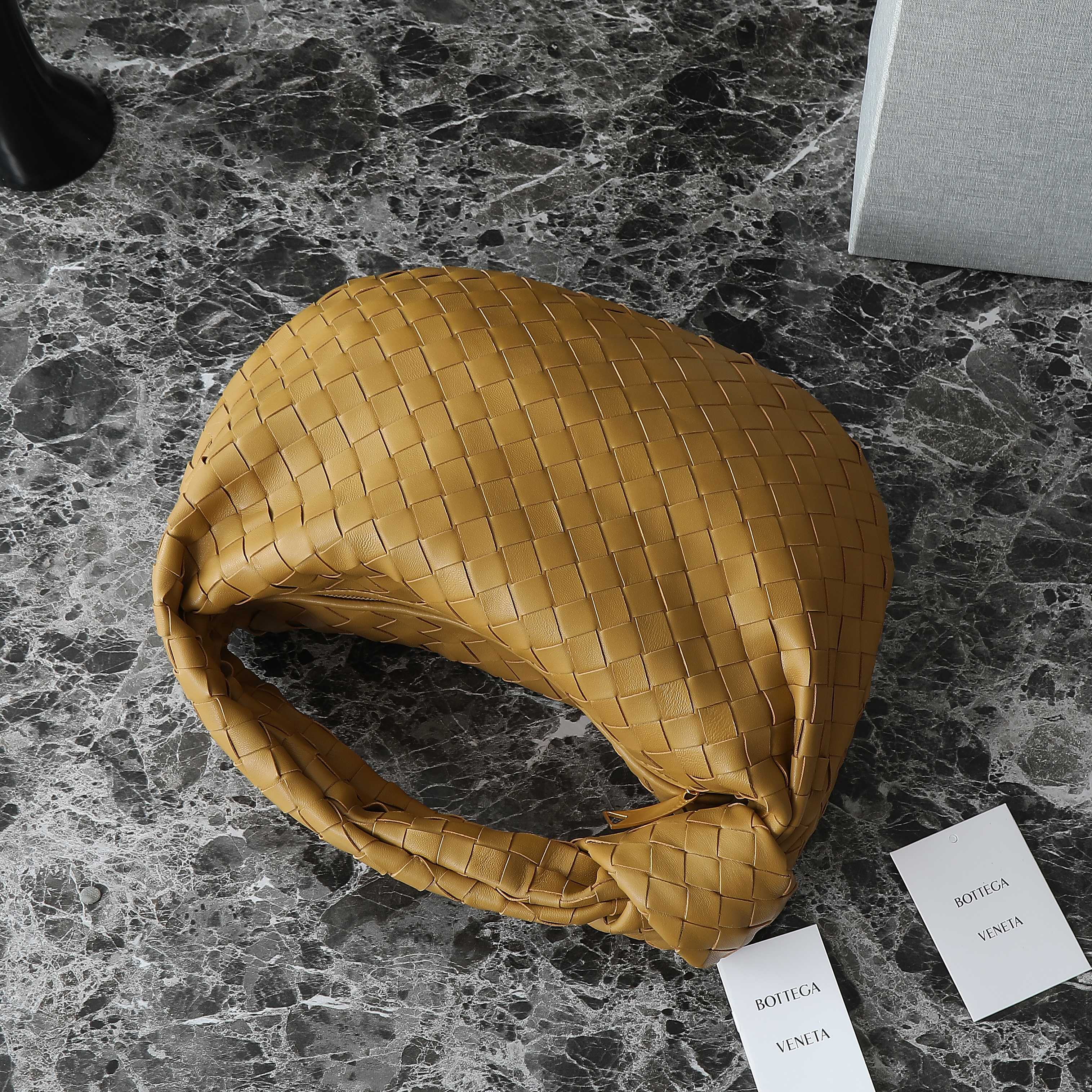 BOTTEGA VENETA 25S MINI JODIE 36 IN WARM BRONZE CALFSKIN GOLD HARDWARE