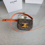 CL BELT MONOGRAM BROWN BAG TRIOMPHE 25 MM BELT TRIOMPHE ORANGE CALFSKIN