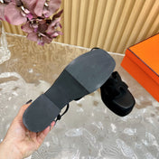 JAM 30 SANDAL IN BLACK VELVET
