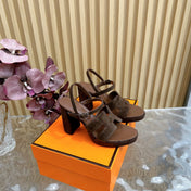 JAZZ 90 SANDAL IN WALNUT BROWN SUEDE