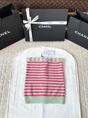 Chanel 25P Tube Top Pink Mix Green Cashmere 237316