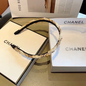 WHITE FABRIC WITH CRYSTAL HAIRBAND 417311