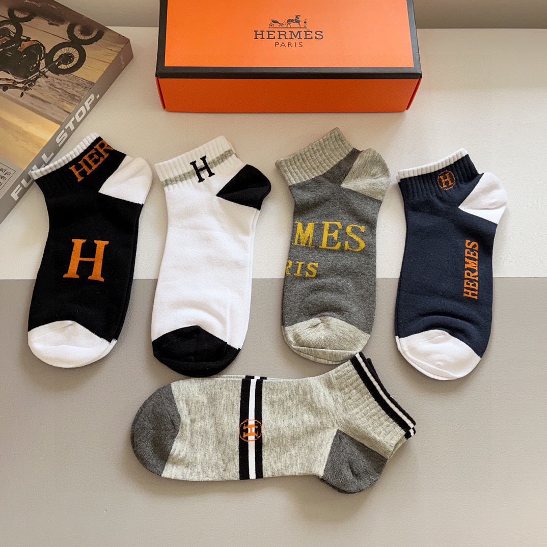 HERMES 26S ANKLE SOCKS 379110 (1 BOX)