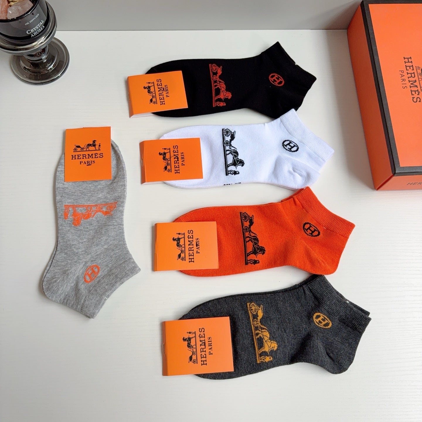 HERMES 26S ANKLE SOCKS 410369 (1 BOX)