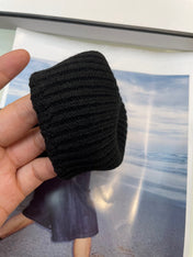 GLOVES IN BLACK CASHMERE WITH WHITE LOGO 405907