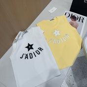 TANK TOP 622148 IN YELLOW COTTON RIBBED STAR AND LOGO